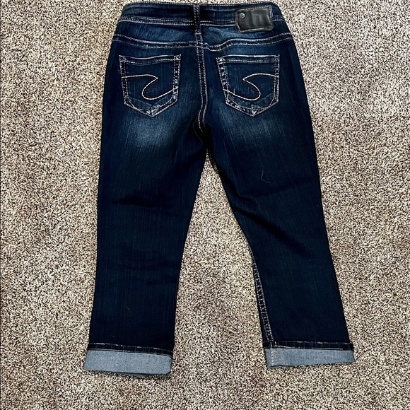 EUC Silver Denim Capri Pants, Size 25 Waist - Picture 2 of 4